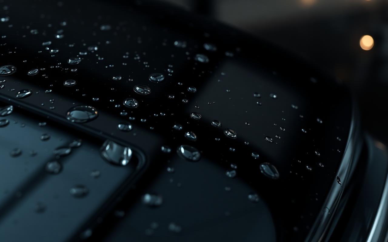Water beading on ceramic-coated paint